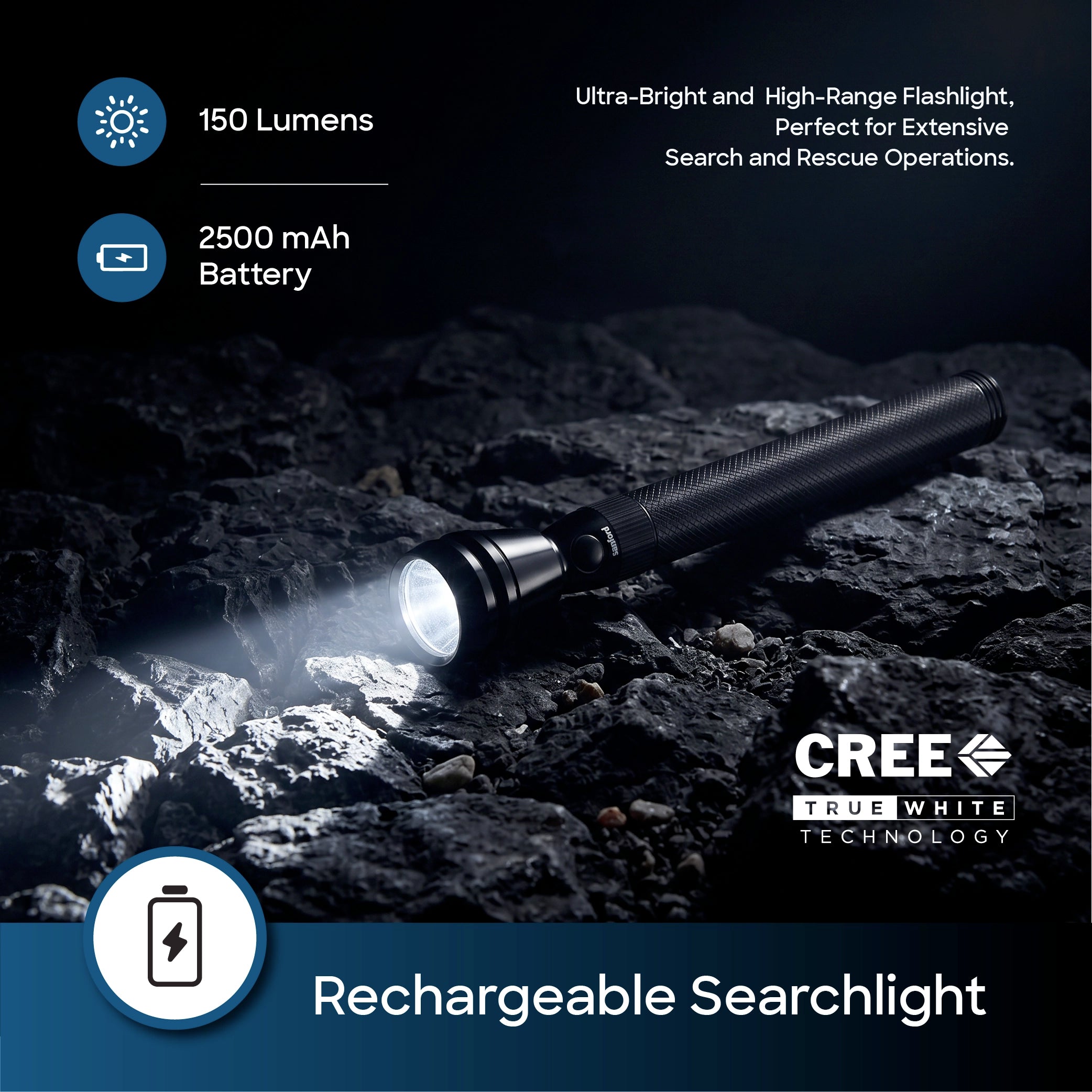 rechargeable LED search light 1000 meter range CREE LED sanford 3