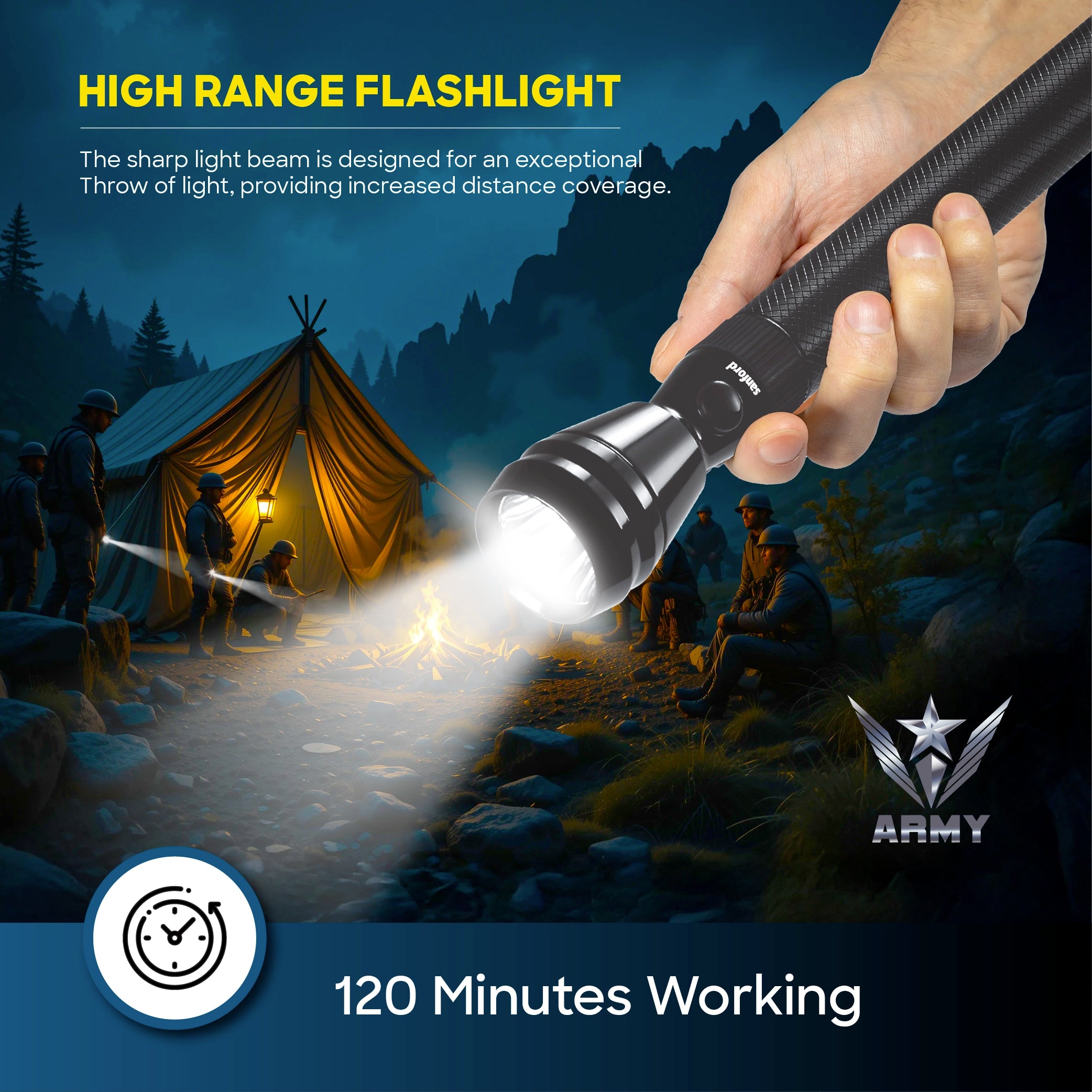 rechargeable LED search light 1000 meter range CREE LED sanford 5