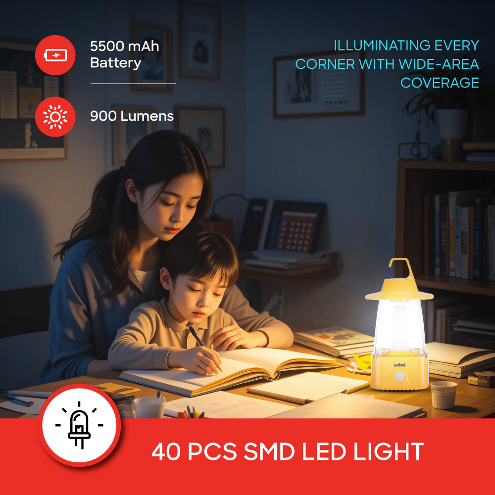 Sanford Rechargeable LED Lantern with 40 SMD Lights and 65-Hour Backup | SF459EL - Sanford India
