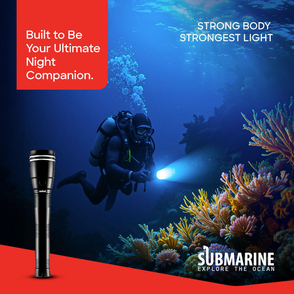 Sanford Water Proof Rechargeable LED Searchlight with 2500m Range & 355 Lumens | SF4645SL 2SC
