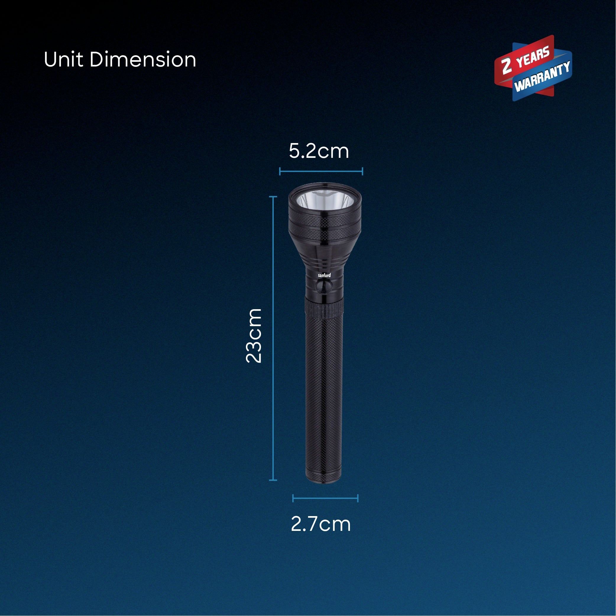 Sanford LED Torch Flashlight Navy Series Rechargeable Long-Range 2800m – SF4663SL - Sanford India