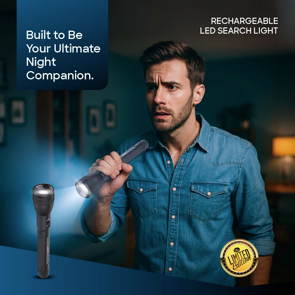 Sanford Rechargeable LED Torch Flashlight 2200 Metre Range Glass Breaker Series – SF4667SL