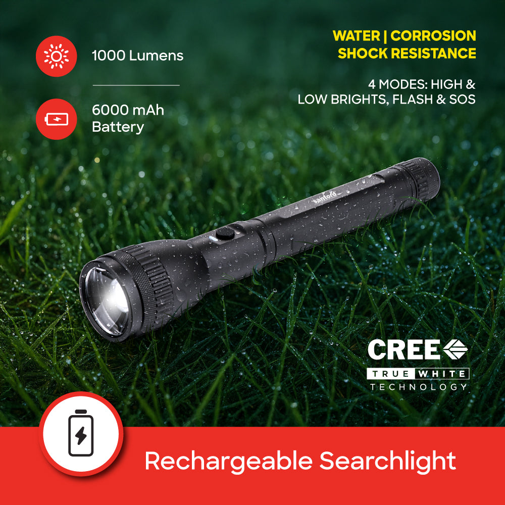 Sanford Glass Breaker Series 20W Rechargeable LED Search Light with 2200m Range | SF4667SL - Sanford India