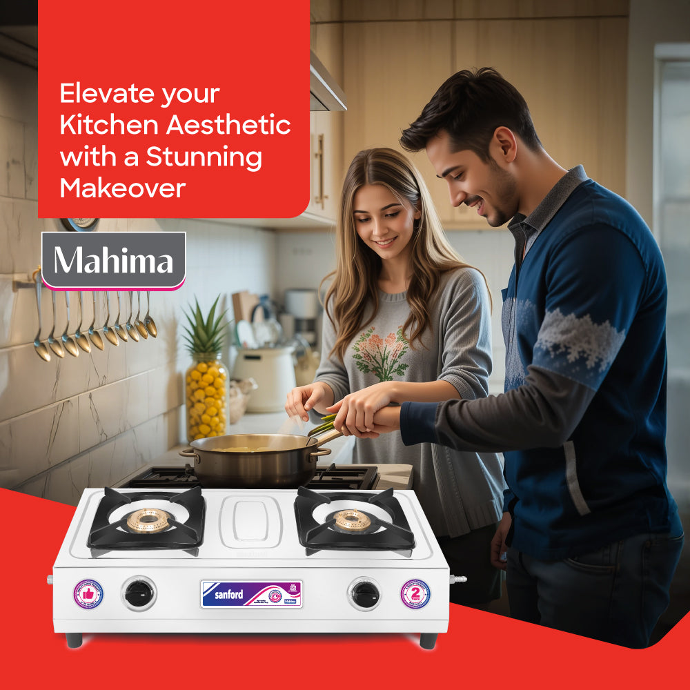 Sanford Mahima 2 Burner Gas Stove with Brass Burners | SF5223GC - Sanford India