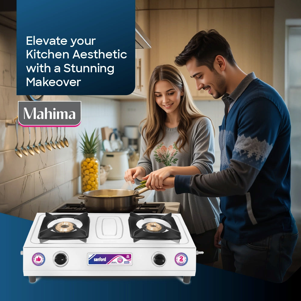 Sanford Gas Stove 2-Burner Mahima With Durable Brass Burners – SF5223GC
