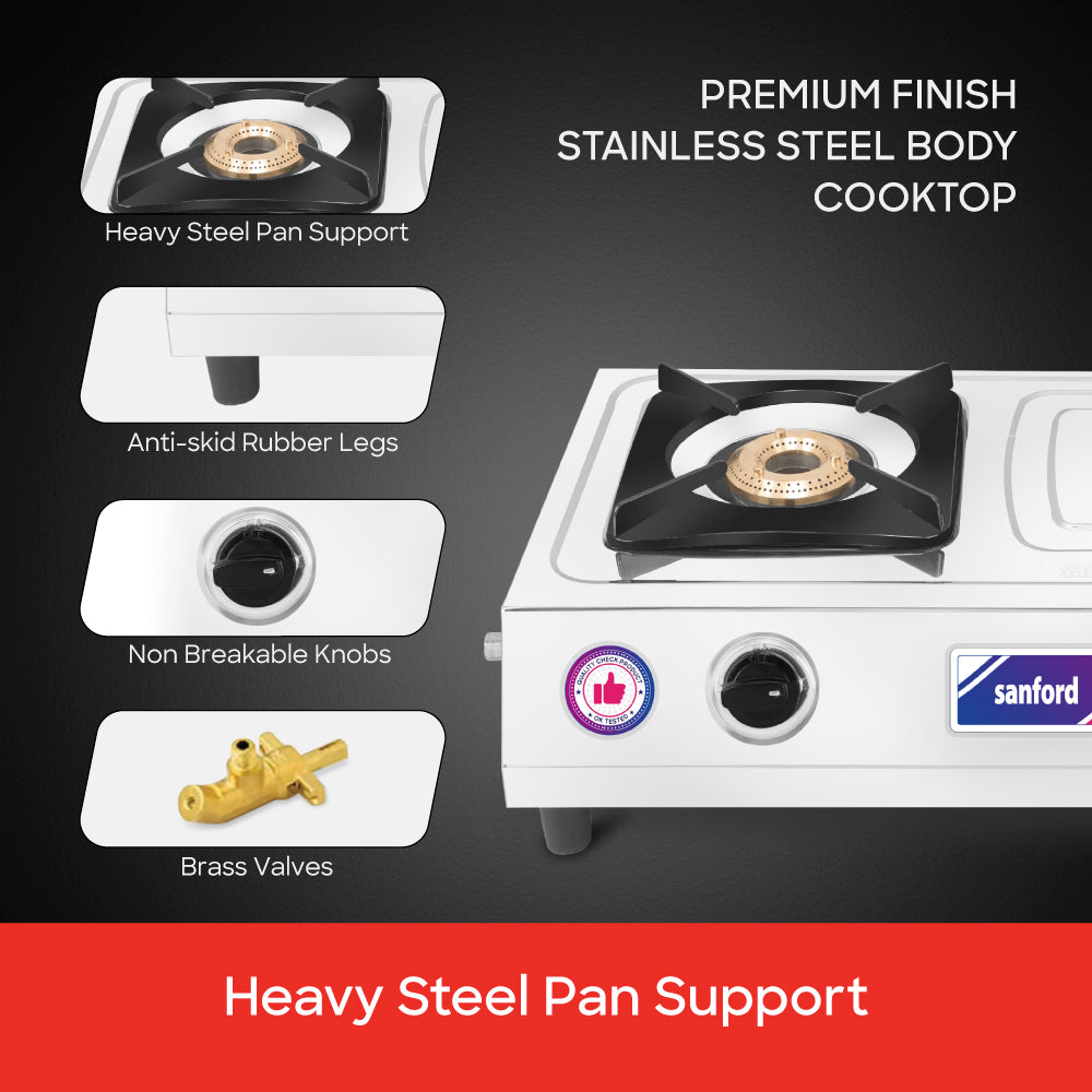 Sanford Mahima 2 Burner Gas Stove with Brass Burners | SF5223GC - Sanford India