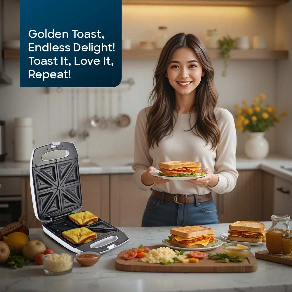 Sanford  Sandwich Maker 1400W 4-Slice Grill With Non-Stick Plates – SF5723ST