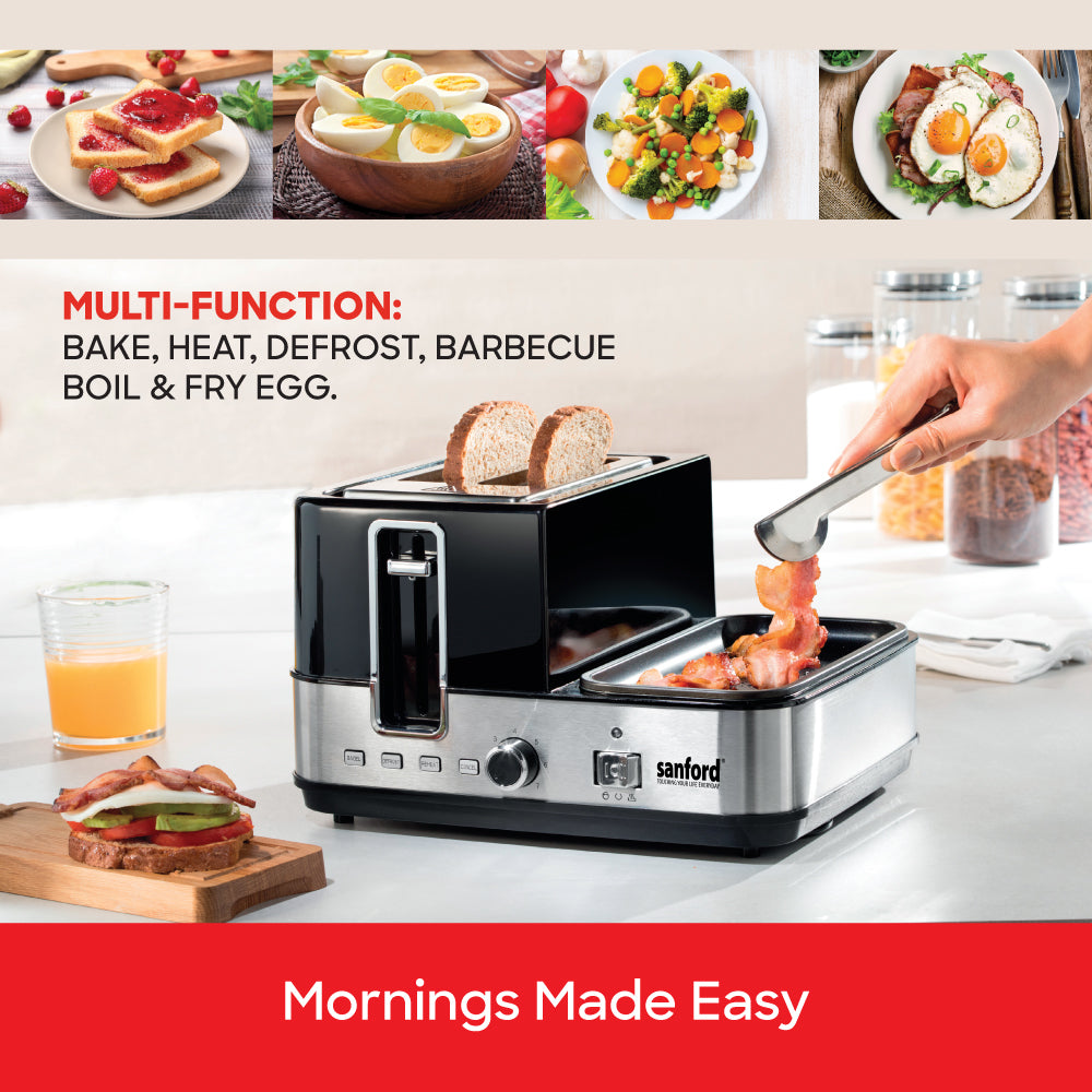 Sanford 3-in-1 Breakfast Maker with Egg Boiler and Toaster 1400W | SF5744BT - Sanford India