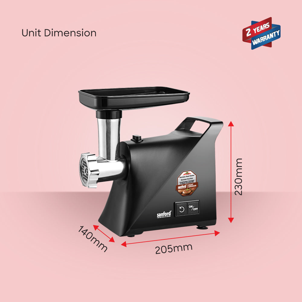 Sanford 2000W Meat Grinder with 3 Stainless Steel Blades and Attachments | SF5859MG - Sanford India