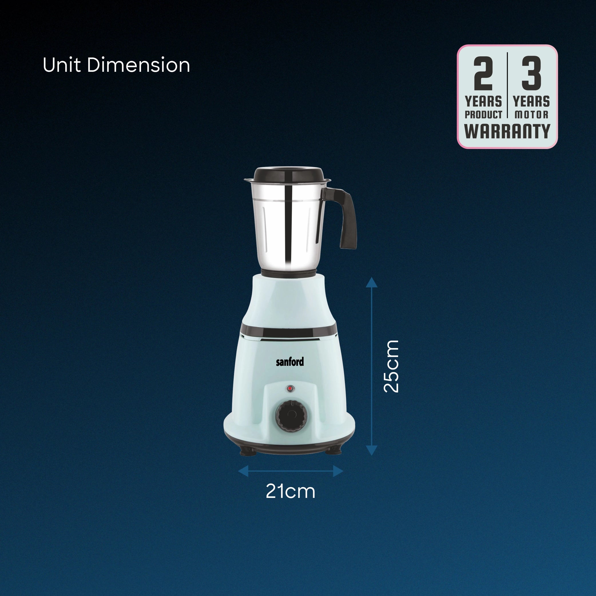 mixer grinder 3 in 1 550W stainless steel jars sanford 6