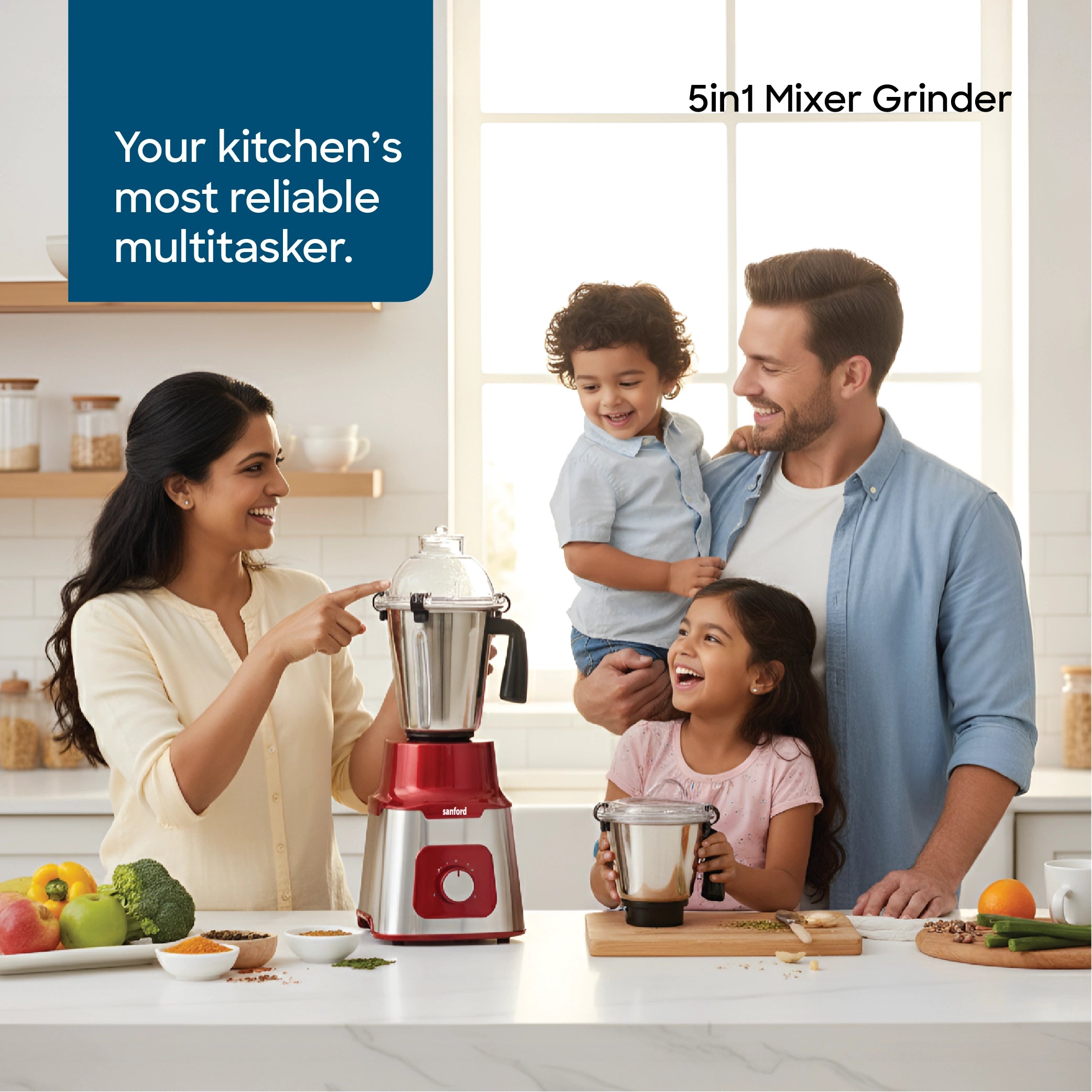 1200W mixer grinder 5 in 1 stainless steel 3 speed control sanford 2