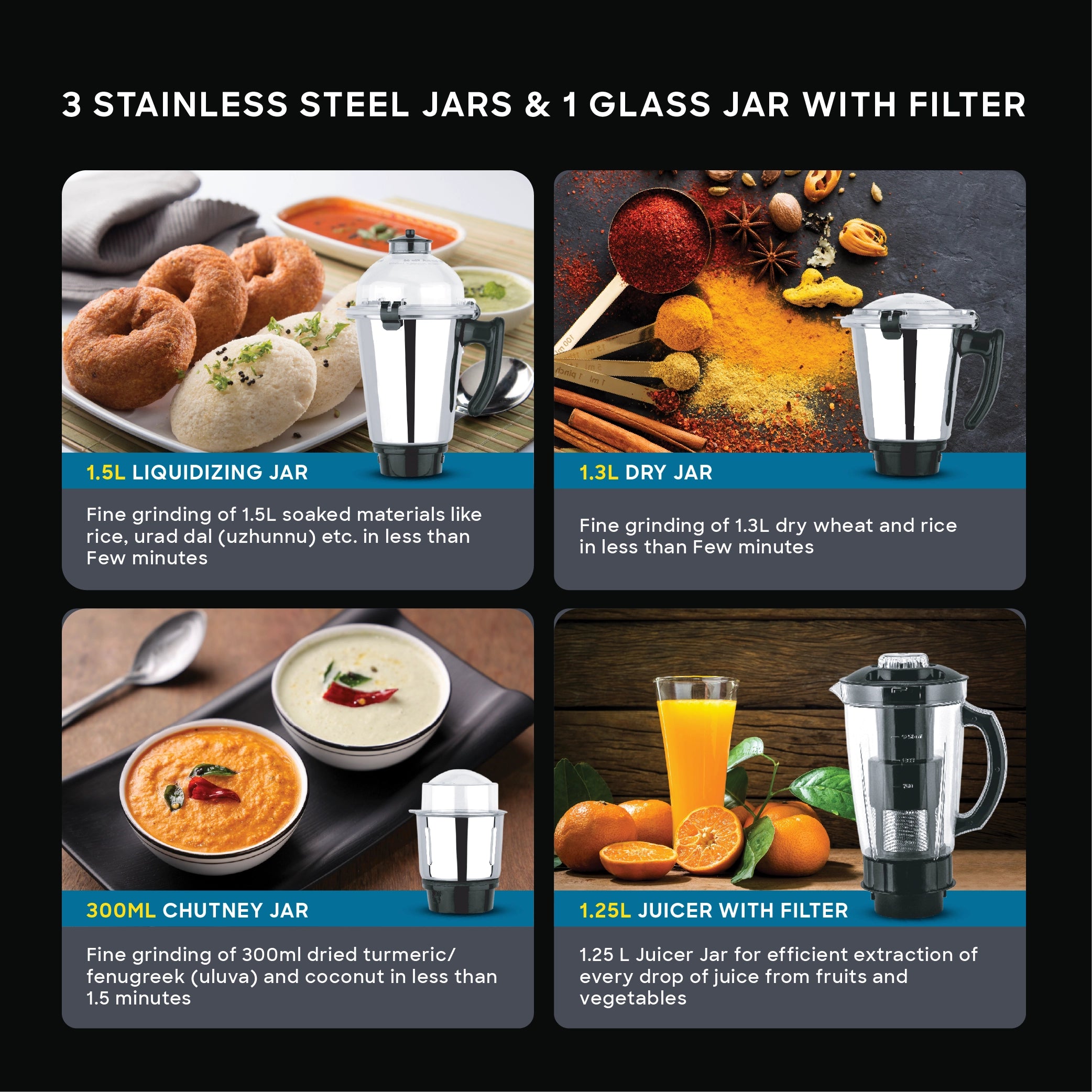 1000W mixer grinder 5 in 1 juicer jar system sanford 5
