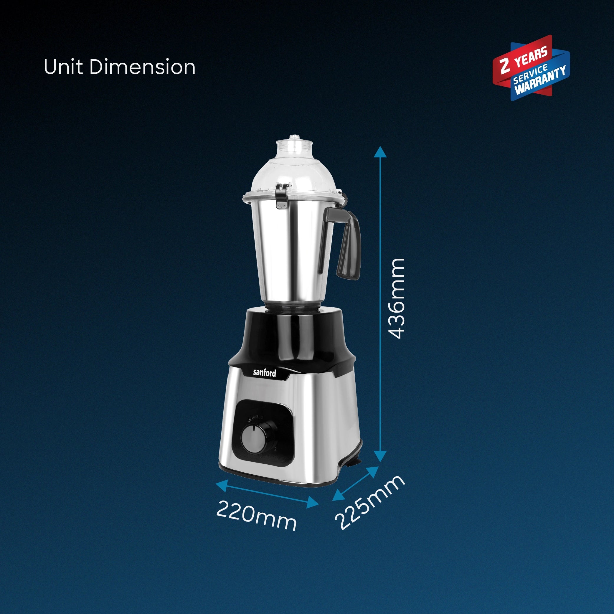 1200W mixer grinder 5 in 1 stainless steel 3 speed control sanford 7