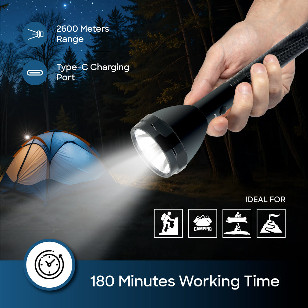 Sanford LED Torch Flashlight Supernova Series Rechargeable Long-Range 2600m – SF6351SLC - Sanford India