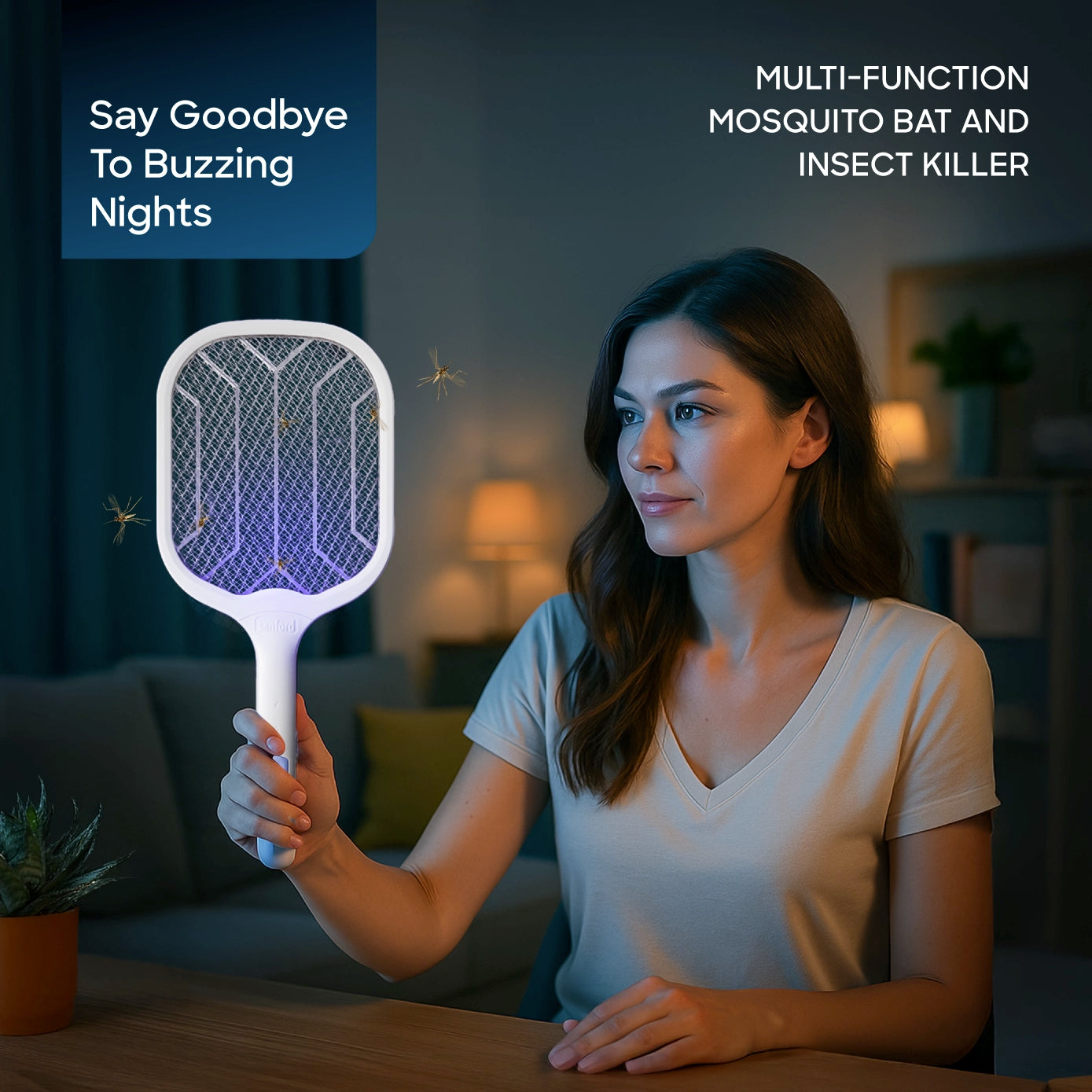 Sanford Mosquito Bat Rechargeable With LED Light and USB Charging – SF635MK