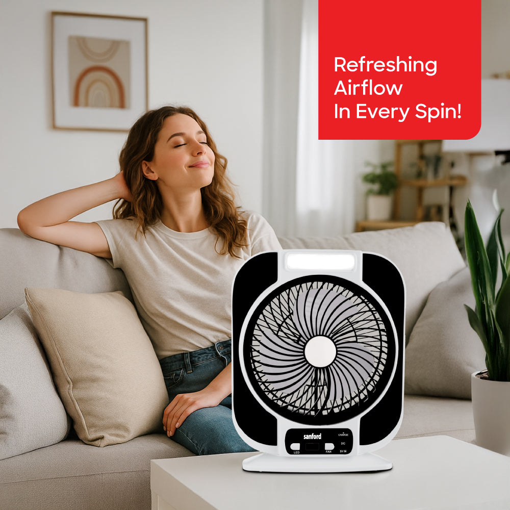 Sanford Rechargeable 7 Inch Table Fan with LED Light and USB Charging | SF6652RTF - Sanford India