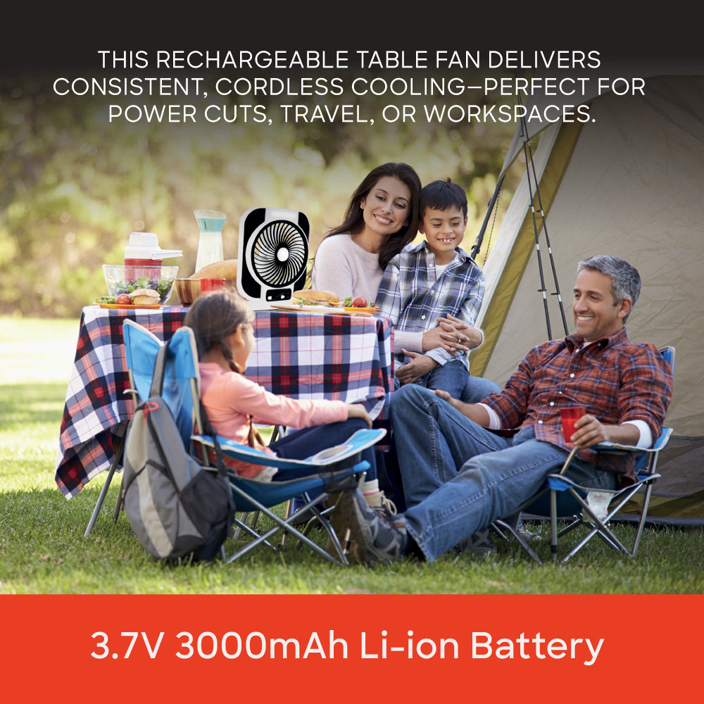 Sanford Rechargeable 7 Inch Table Fan with LED Light and USB Charging | SF6652RTF - Sanford India