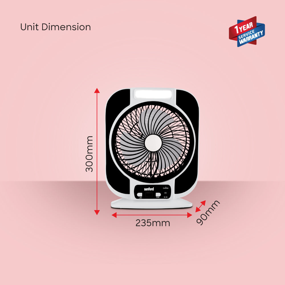 Sanford Rechargeable 7 Inch Table Fan with LED Light and USB Charging | SF6652RTF - Sanford India