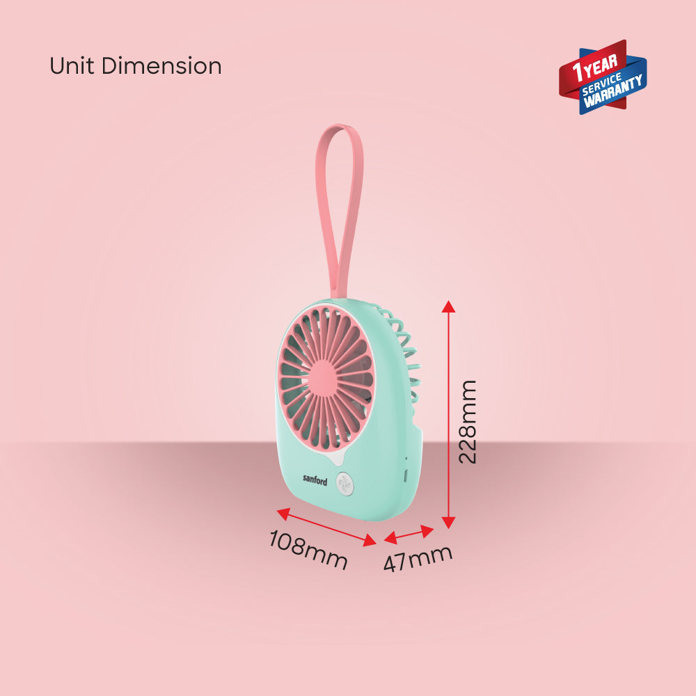 Sanford Rechargeable USB Mini table Fan with 2400mAh Battery and 3-Speed | SF6653MFN - Sanford India