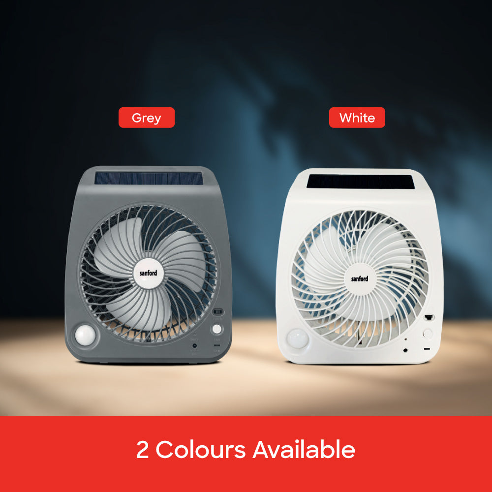 Sanford 7 Inch Solar Fan with 3000mAh Battery and LED Light | SF6654RTF - Sanford India