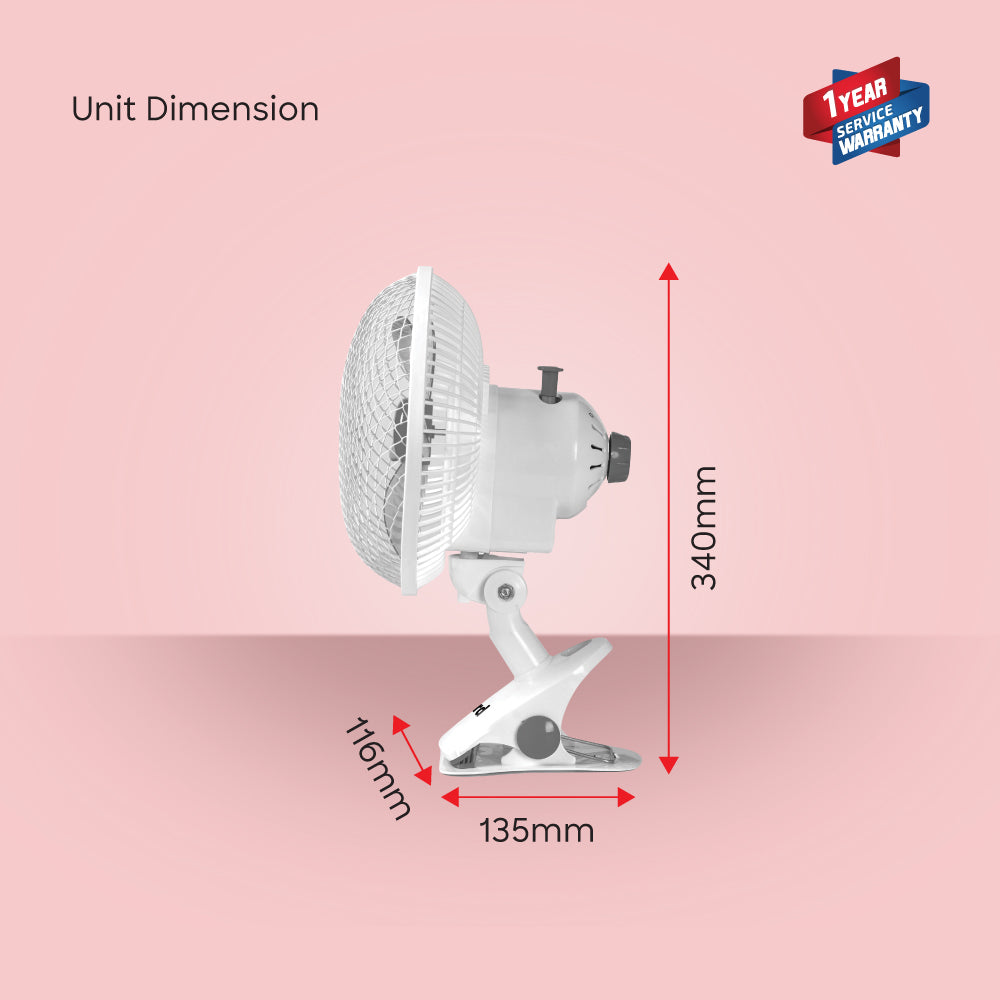 Sanford 8 Inch 3-in-1 Clip Fan with 360° Rotation and Quiet Motor | SF6660BFN - Sanford India