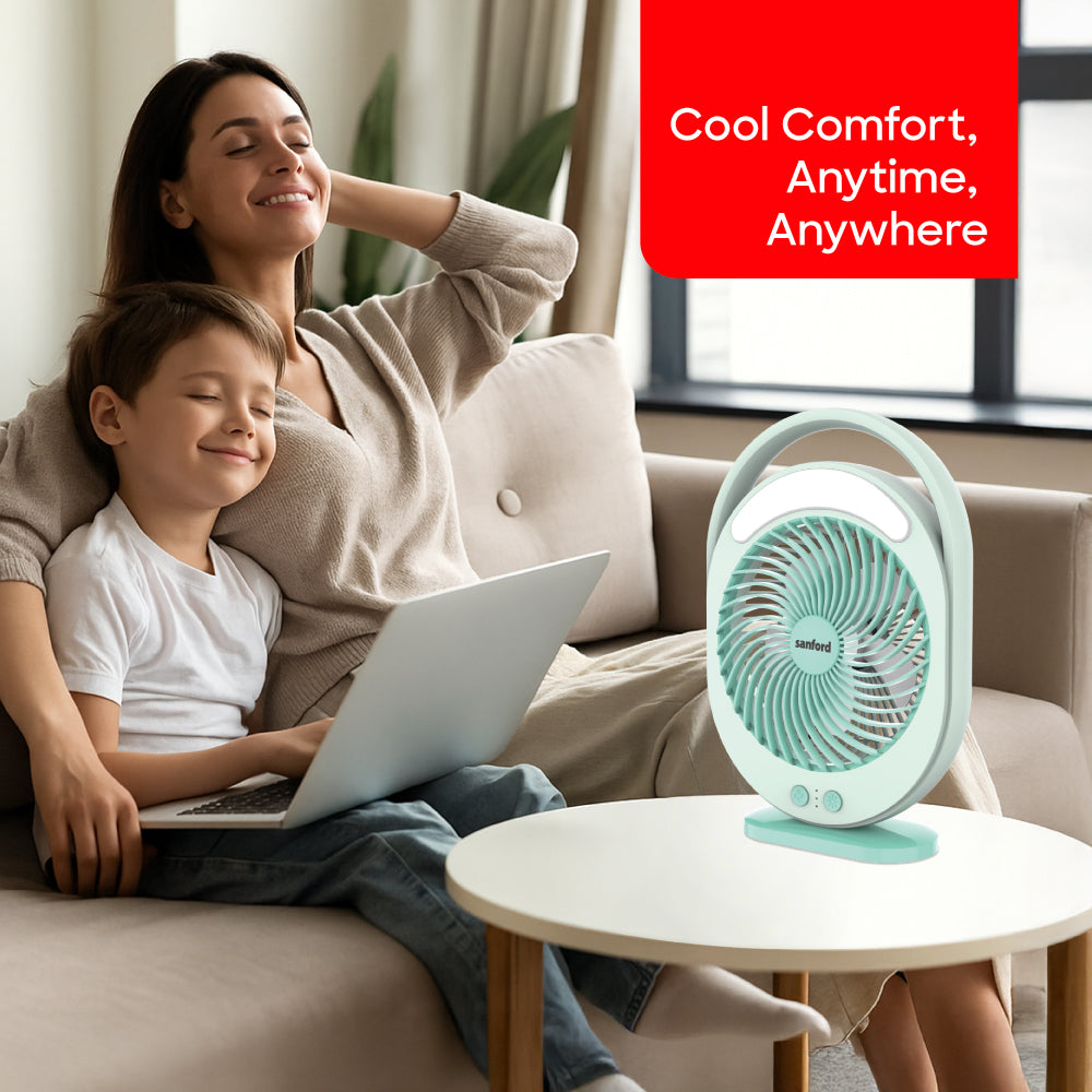 Sanford 6Inch Rechargeable Multi-Functional Table Fan with LED Light – SF6662MFN