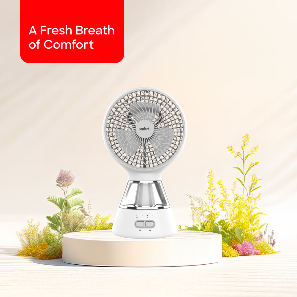 Sanford Rechargeable Multi-Functional 6 Inch Table Fan with LED Light | SF6663MFN - Sanford India