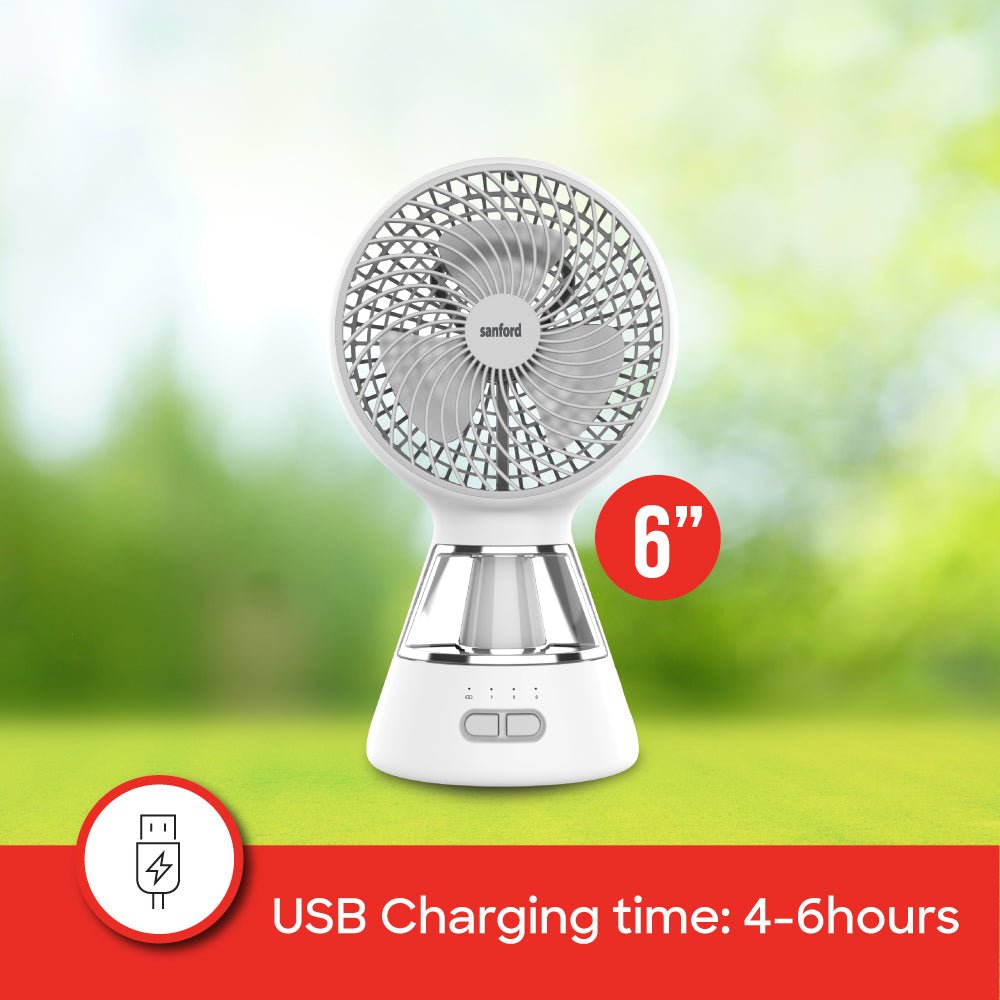 Sanford Rechargeable Multi-Functional 6 Inch Table Fan with LED Light | SF6663MFN - Sanford India