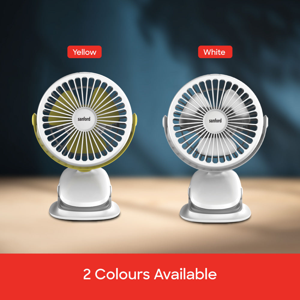 Sanford Rechargeable 4inch Portable Clip Fan with 3 Speed Modes | SF6664PCF - Sanford India