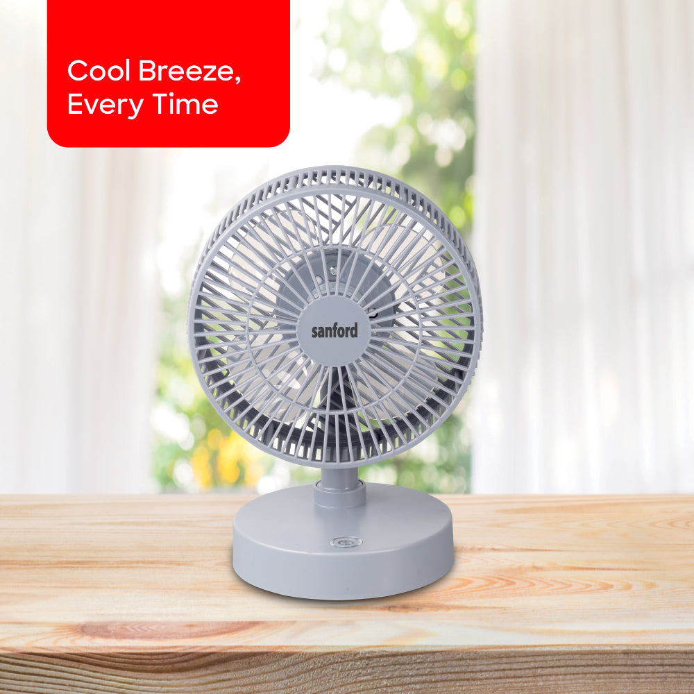 Sanford 7 Inch Rechargeable MultiFunctional Table Fan with 3 Speed | SF6668MFN - Sanford India