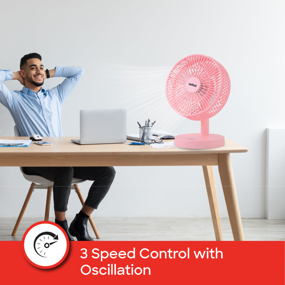 Sanford 7 Inch Rechargeable MultiFunctional Table Fan with 3 Speed | SF6668MFN - Sanford India