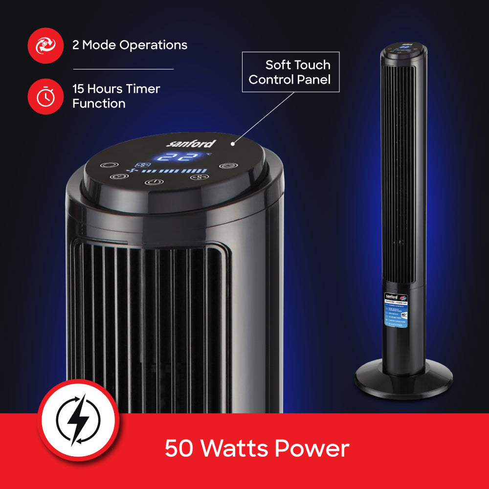 Sanford 40-Inch Tower Fan with Remote Control and LED Display | SF6701TRF - Sanford India