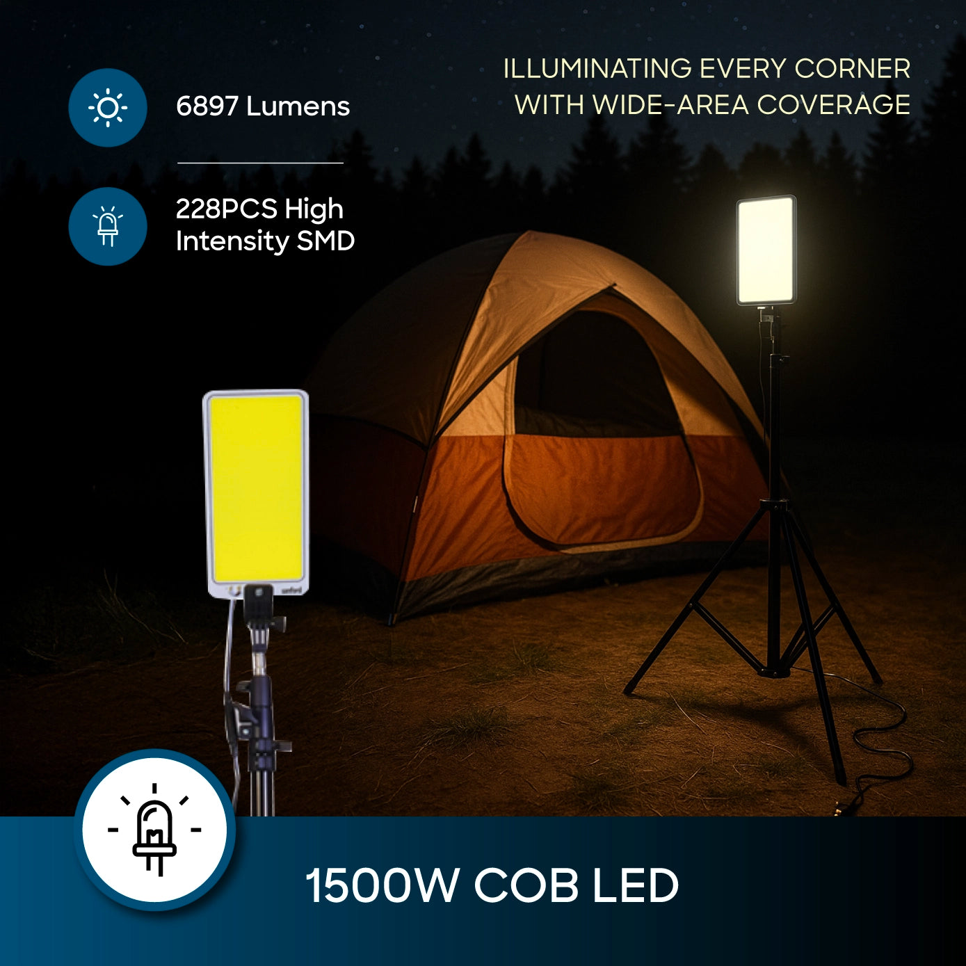 Sanford LED Camping Light 1500W With Tripod and Remote Control for Outdoor Use – SF705CL - Sanford India