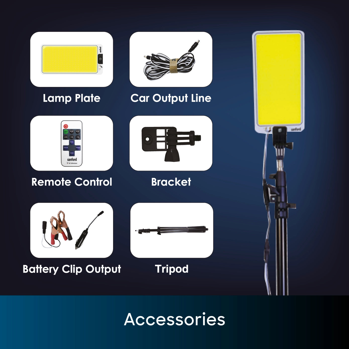 Sanford LED Camping Light 1500W With Tripod and Remote Control for Outdoor Use – SF705CL - Sanford India