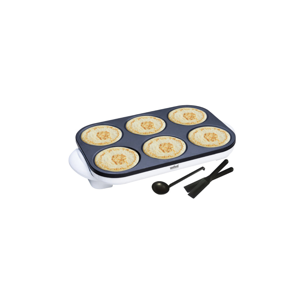 Sanford 1000W Electric Crepe Maker with Non-Stick 6-Slot Cooking Plate | SF8052CM - Sanford India
