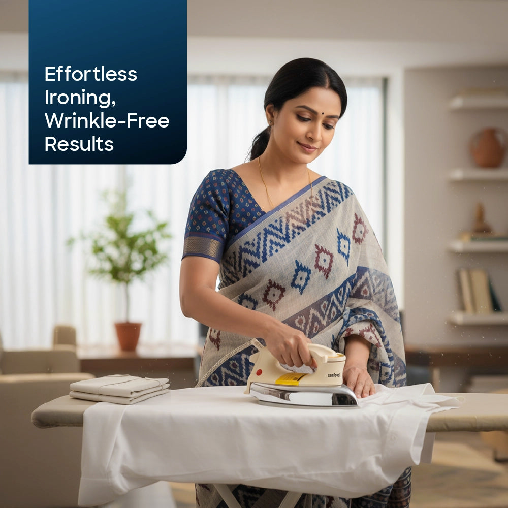 Sanford Heavy-Weight Dry Iron 1000W With Golden Ceramic Soleplate for Smooth Press – SF82DI