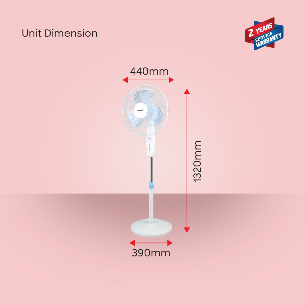 Sanford 16-Inch Stand Fan with LED Light and 3-Speed Control | SF907SFN - Sanford India