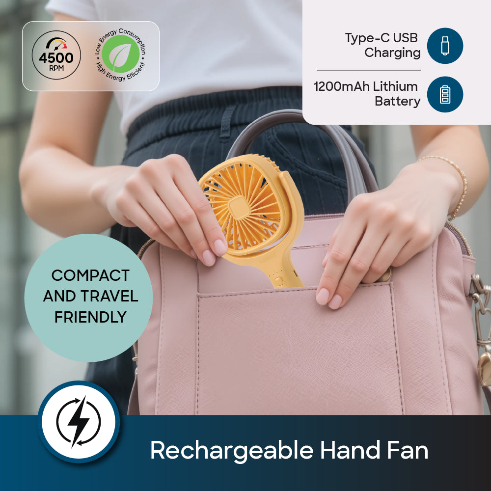 rechargeable hand fan mobile holder type c charging 3 speed sanford 4