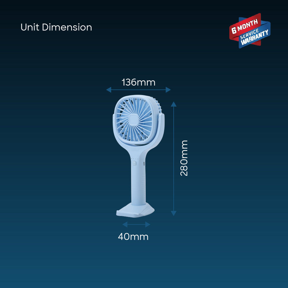 rechargeable hand fan mobile holder type c charging 3 speed sanford 6