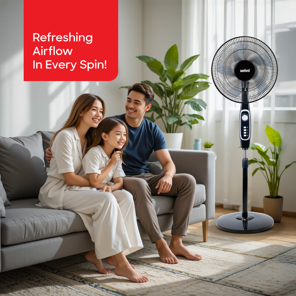 Sanford 18 Inch Pedestal Fan with 3 Speed Control and Height Adjustment | SF938SFN - Sanford India