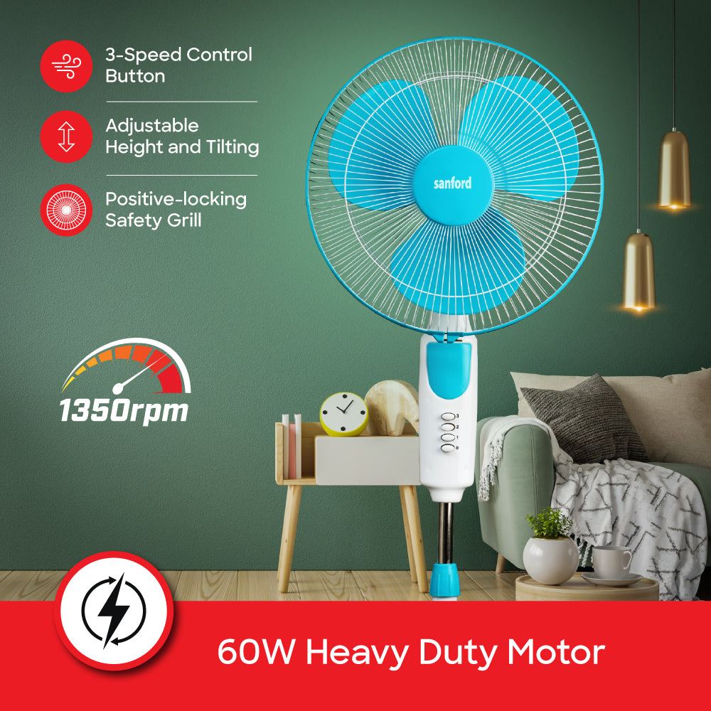 Sanford Stand Fan 16-Inch with 3-Speed Settings and 60W Motor | SF940SFN - Sanford India