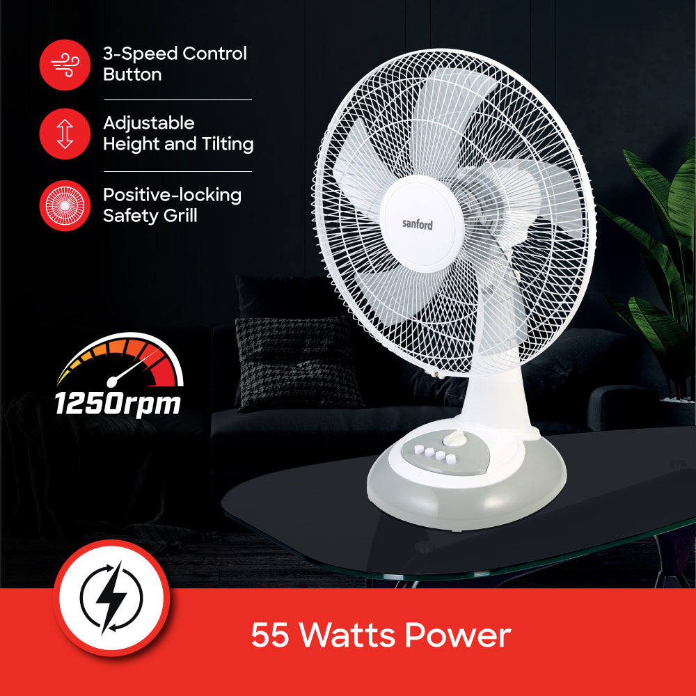 Sanford 16 Inch Table Fan with Timer Function and 3 Speed Modes | SF951TFN - Sanford India