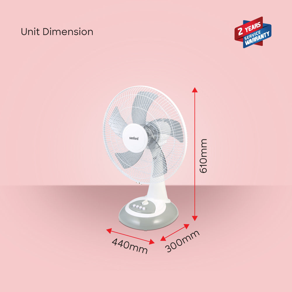 Sanford 16 Inch Table Fan with Timer Function and 3 Speed Modes | SF951TFN - Sanford India