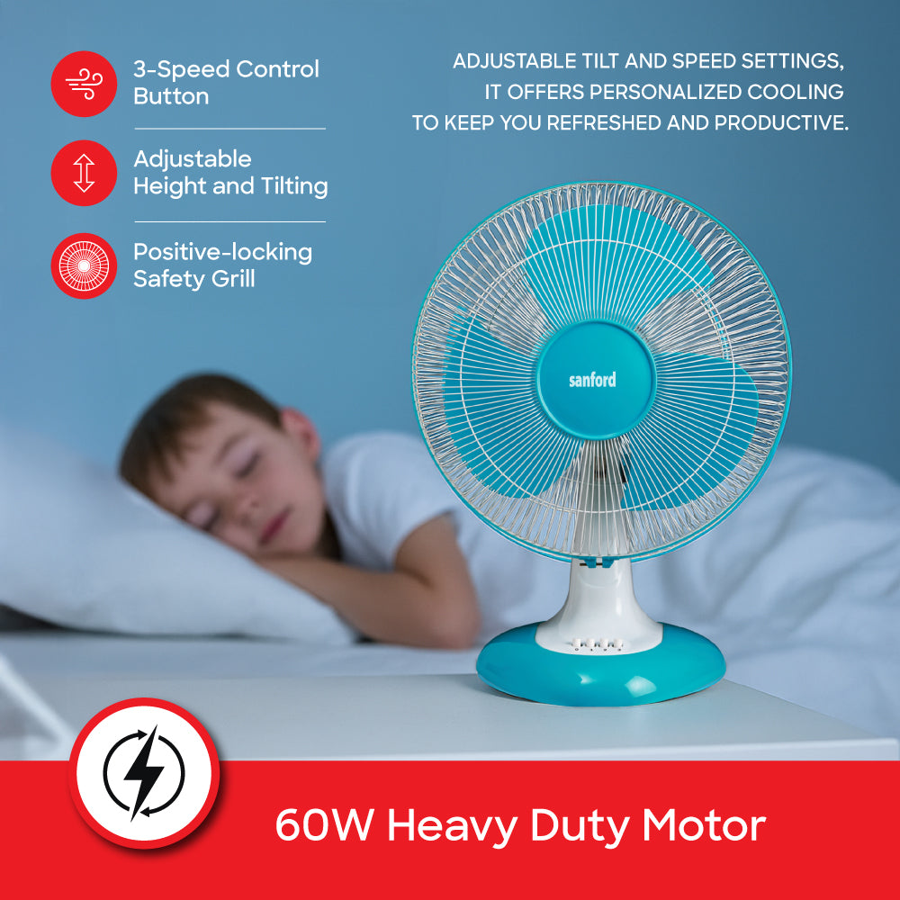 Sanford Table Fan 16-Inch with 3-Speed Control and 60W Motor | SF953TFN - Sanford India