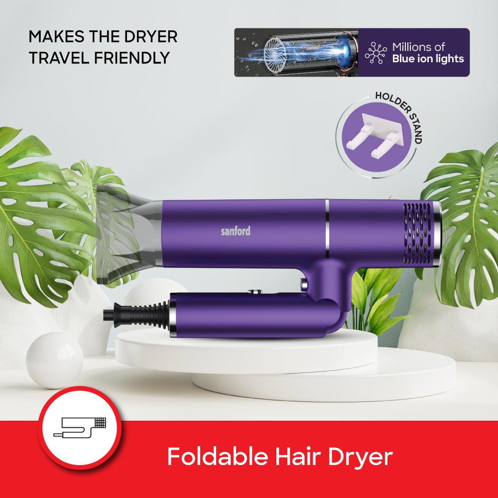 Sanford 1300W Hair Dryer with Blue Ion Light and Cool-Shot Function | SF9678HD - Sanford India