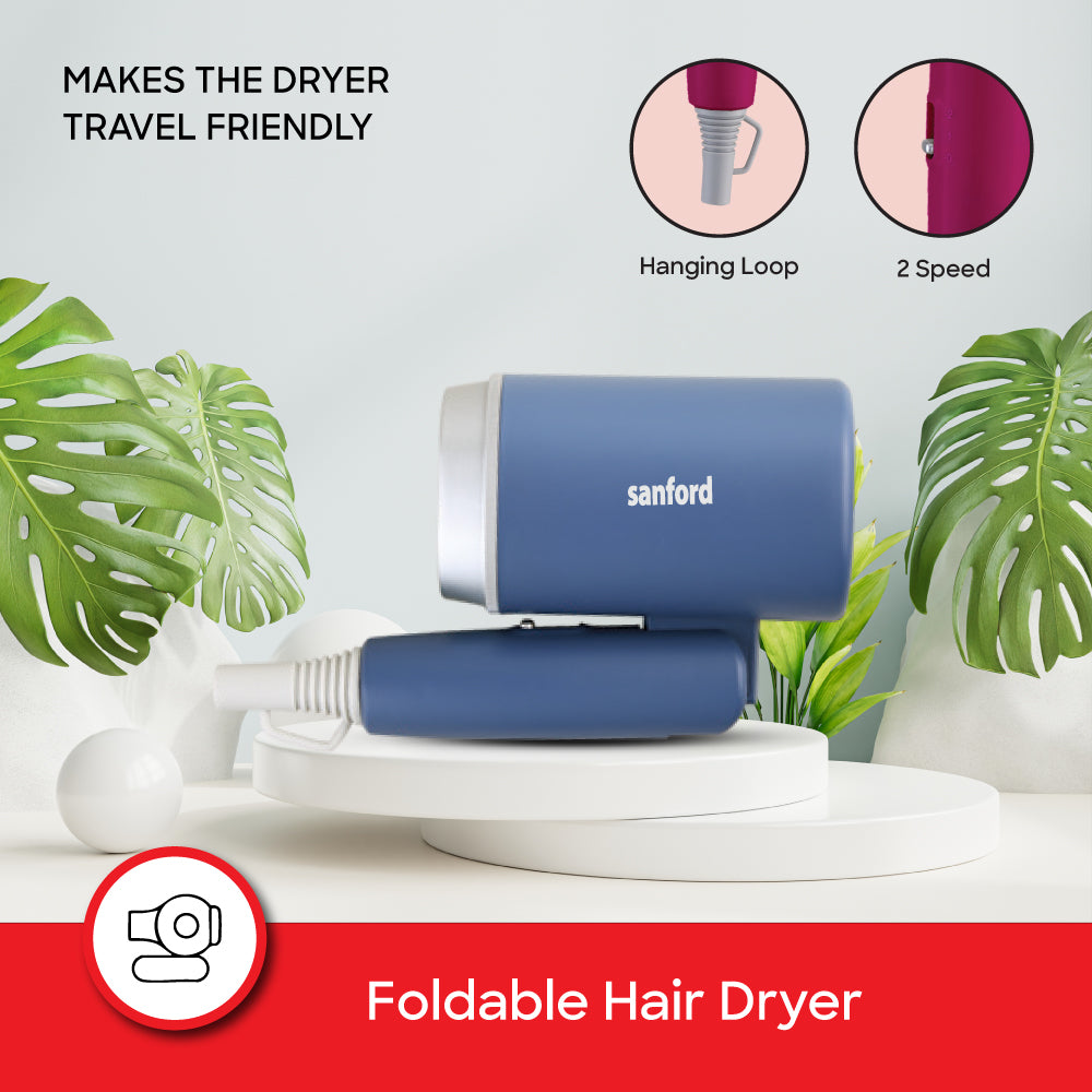 Sanford 1200W Hair Dryer with Foldable Handle and Dual Heat Settings | SF9693HD - Sanford India