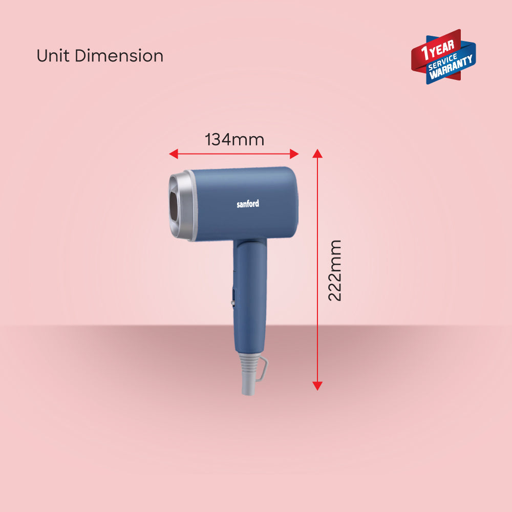 Sanford 1200W Hair Dryer with Foldable Handle and Dual Heat Settings | SF9693HD - Sanford India