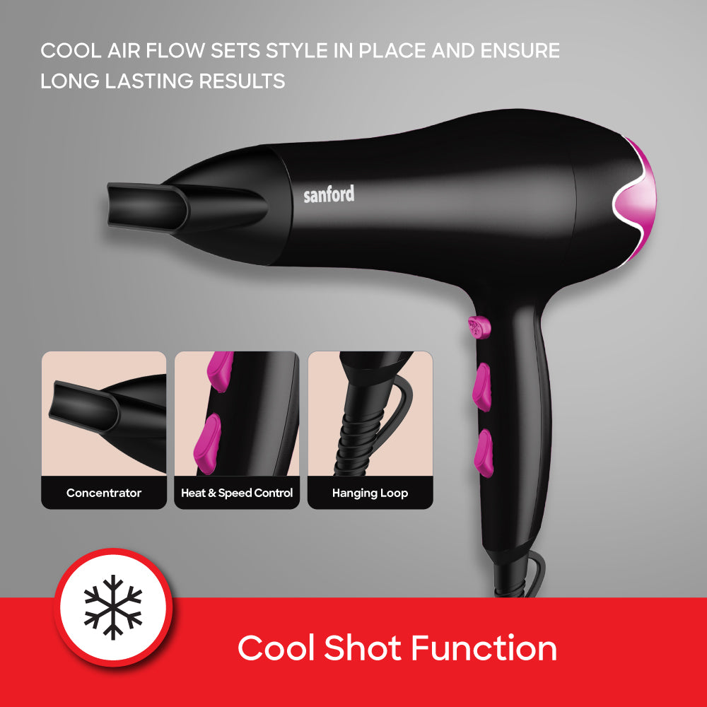 Sanford 2000W Hair Dryer with Cool Shot and Foldable Handle | SF9694HD - Sanford India
