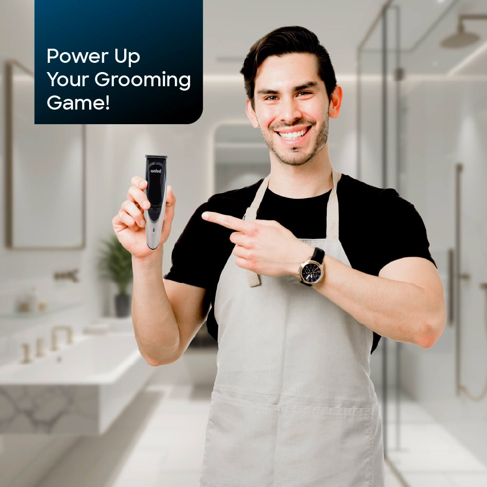 Sanford Hair & Beard Trimmer Rechargeable Steel Blade 45-Min Runtime – SF9739HC