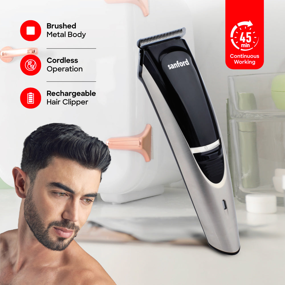 Sanford Rechargeable Hair Clipper with Stainless Steel Blade and 4 Combs | SF9739HC - Sanford India
